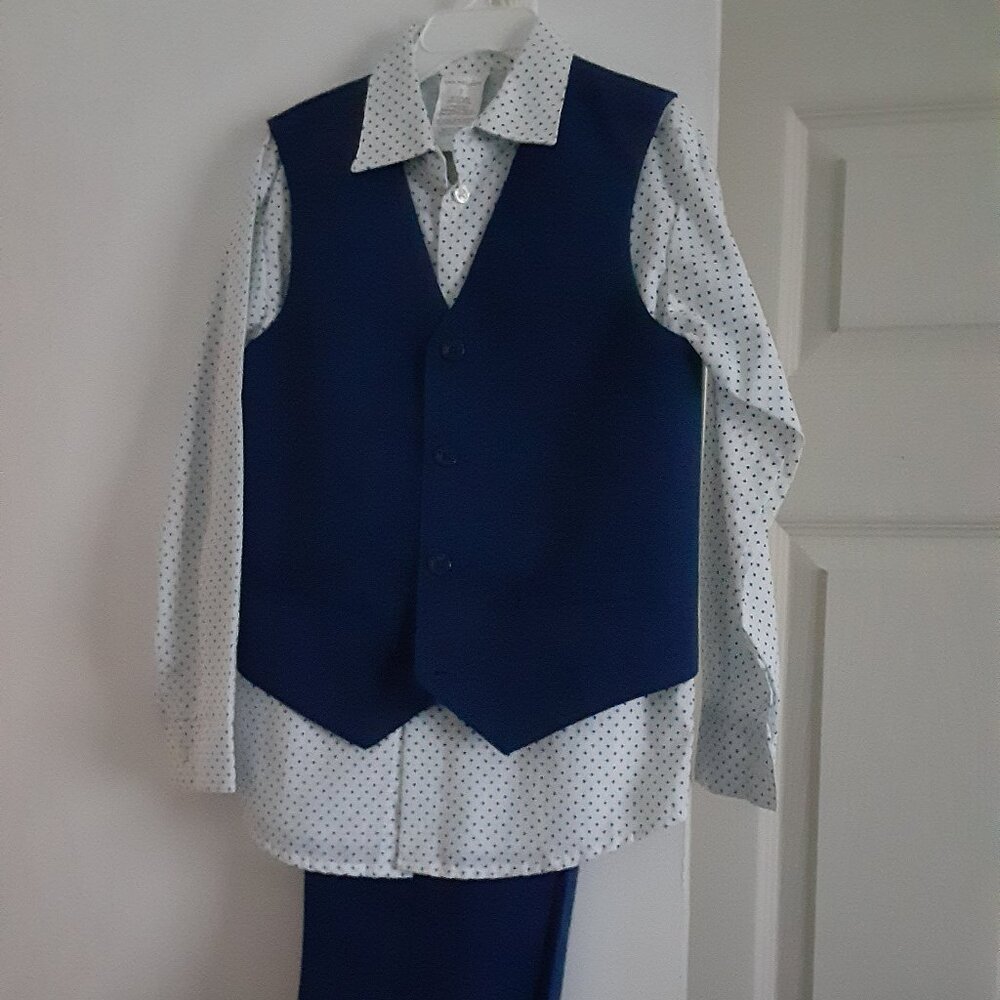 Van Huesen Sze 7 Regular Boys Navy 3 Piece Suit